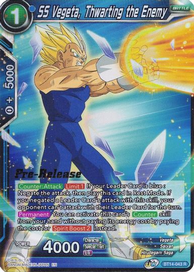 SS Vegeta, Thwarting the Enemy (BT14-043) [Cross Spirits Prerelease Promos] | Fandemonia Ltd