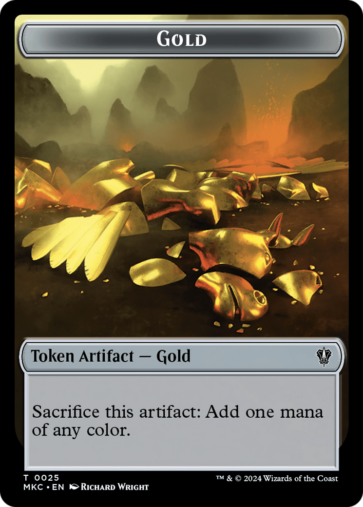 Gold // Treasure Double-Sided Token [Murders at Karlov Manor Commander Tokens] | Fandemonia Ltd