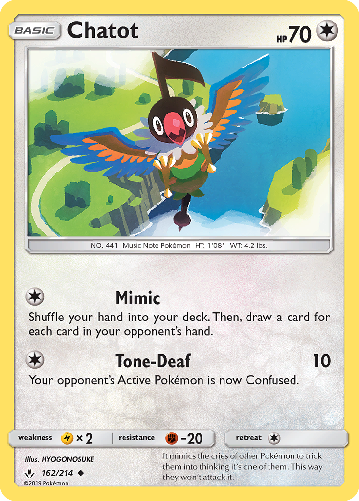 Chatot (162/214) [Sun & Moon: Unbroken Bonds] | Fandemonia Ltd