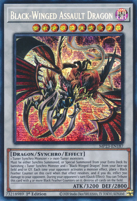 Black-Winged Assault Dragon [MP23-EN187] Prismatic Secret Rare | Fandemonia Ltd