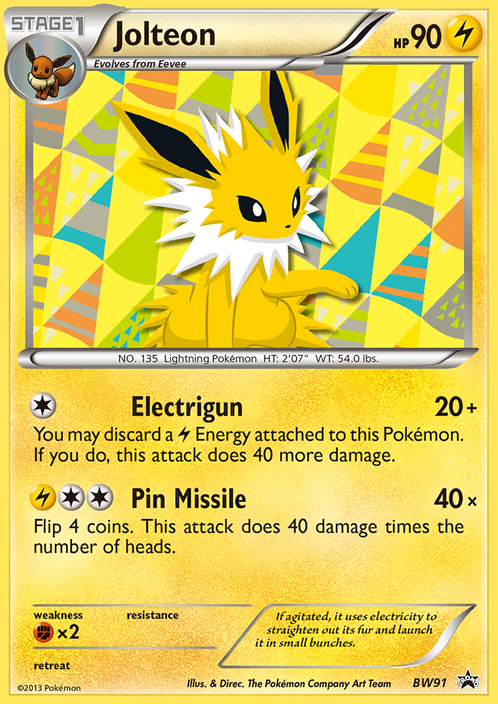 Jolteon (BW91) [Black & White: Black Star Promos] | Fandemonia Ltd