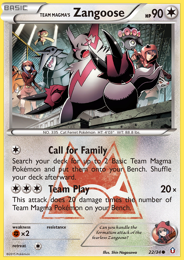 Team Magma's Zangoose (22/34) [XY: Double Crisis] | Fandemonia Ltd