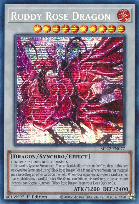 Ruddy Rose Dragon [MP22-EN077] Prismatic Secret Rare | Fandemonia Ltd