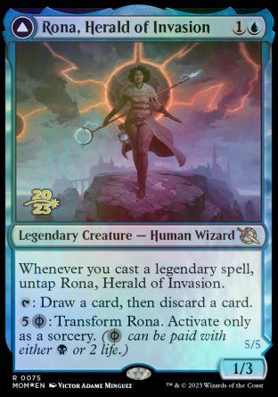 Rona, Herald of Invasion // Rona, Tolarian Obliterator [March of the Machine Prerelease Promos] | Fandemonia Ltd