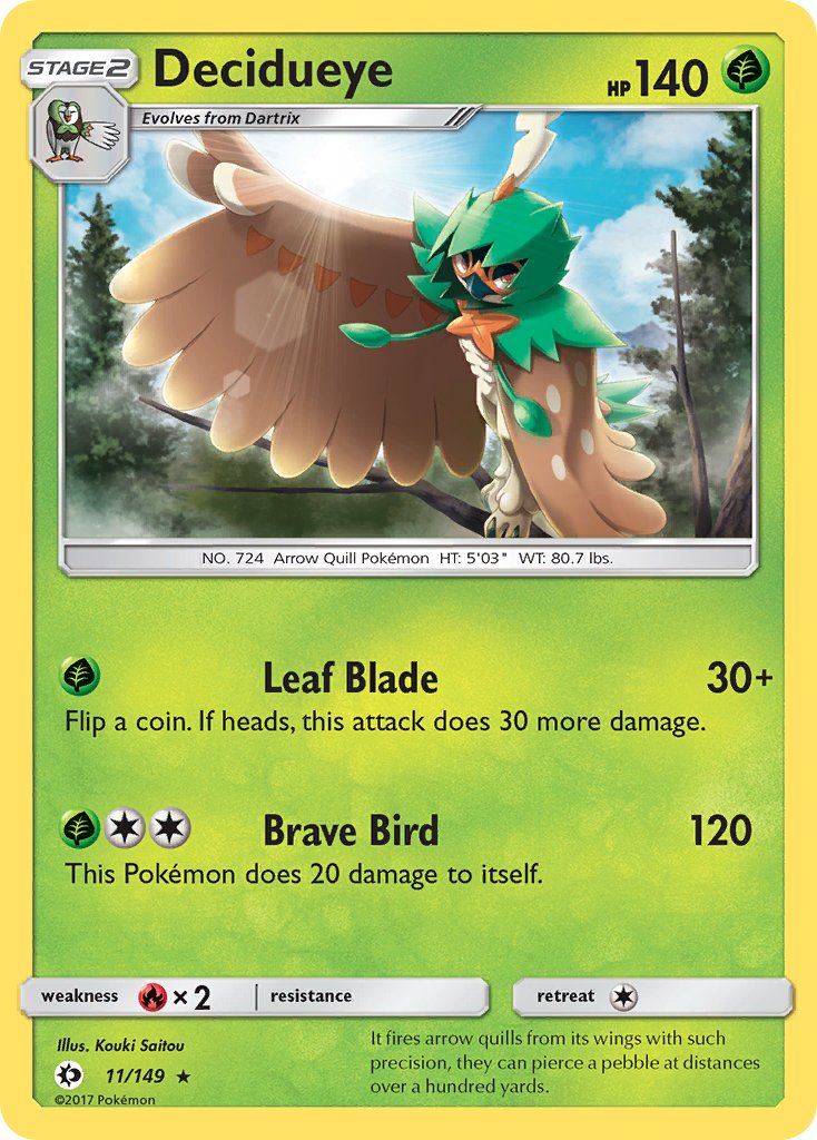 Decidueye (11/149) (Theme Deck Exclusive) [Sun & Moon: Base Set] | Fandemonia Ltd