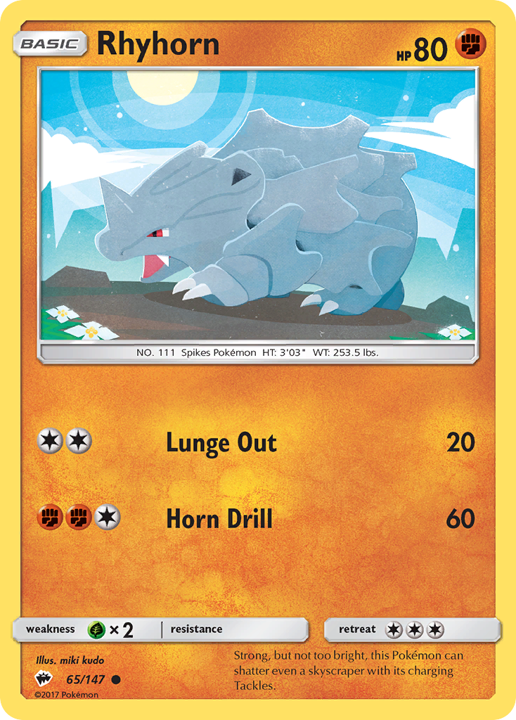 Rhyhorn (65/147) [Sun & Moon: Burning Shadows] | Fandemonia Ltd