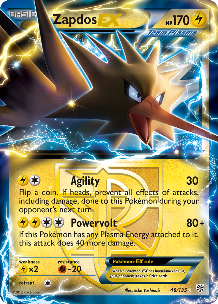 Zapdos EX (48/135) [Black & White: Plasma Storm] | Fandemonia Ltd