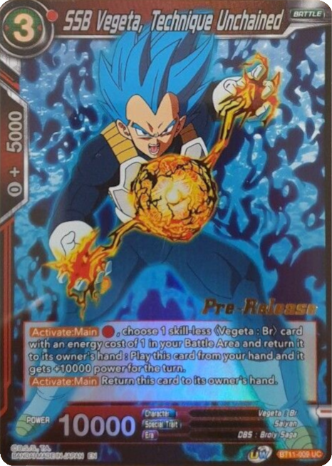 SSB Vegeta, Technique Unchained (BT11-009) [Vermilion Bloodline Prerelease Promos] | Fandemonia Ltd