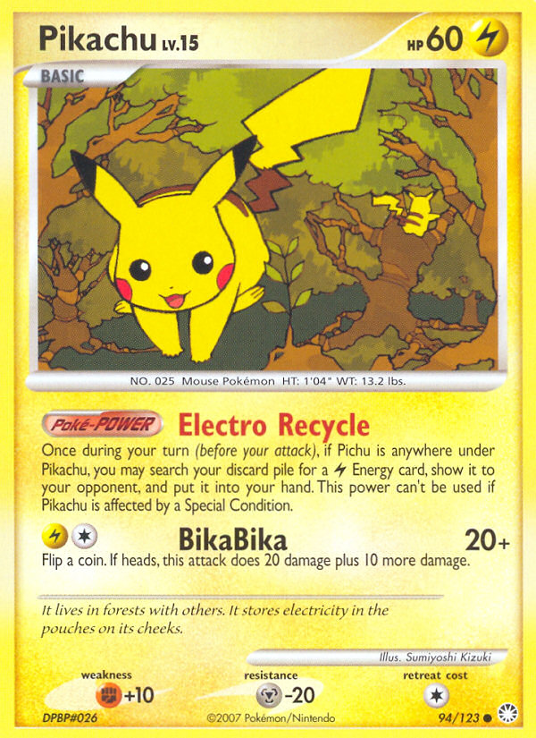 Pikachu (94/123) [Diamond & Pearl: Mysterious Treasures] | Fandemonia Ltd