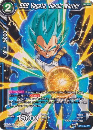 SSB Vegeta, Heroic Warrior (Starter Deck - Spirit of Potara) [SD12-04] | Fandemonia Ltd