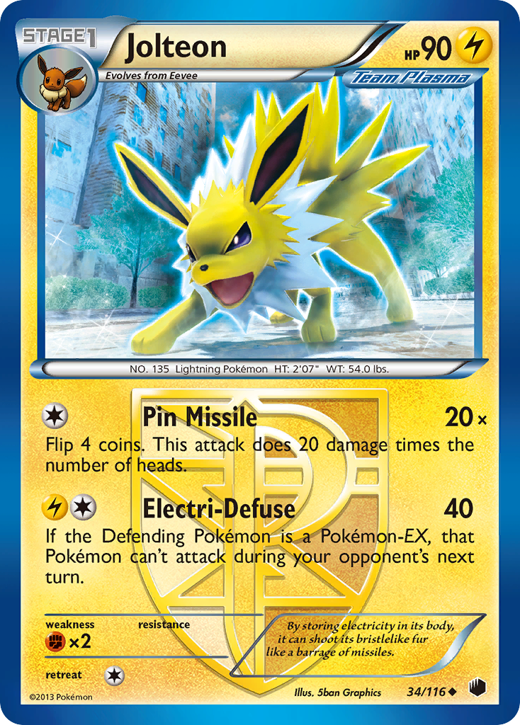 Jolteon (34/116) [Black & White: Plasma Freeze] | Fandemonia Ltd