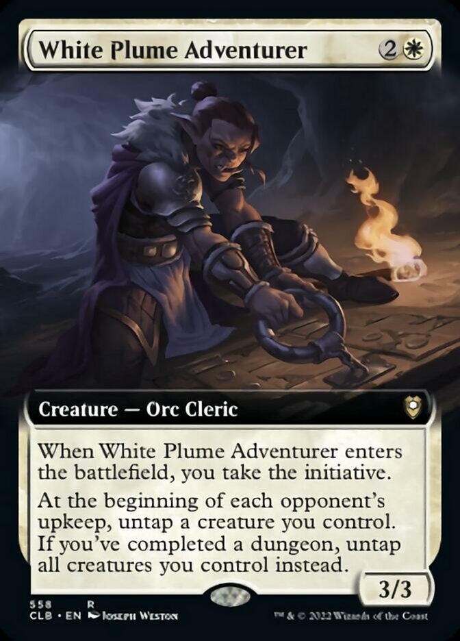 White Plume Adventurer (Extended Art) [Commander Legends: Battle for Baldur's Gate] | Fandemonia Ltd