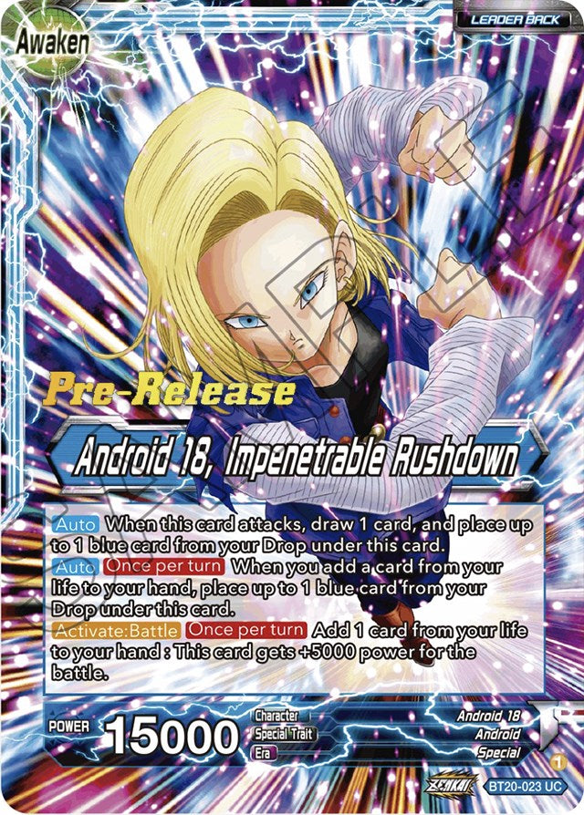 Android 18 // Android 18, Impenetrable Rushdown (BT20-023) [Power Absorbed Prerelease Promos] | Fandemonia Ltd