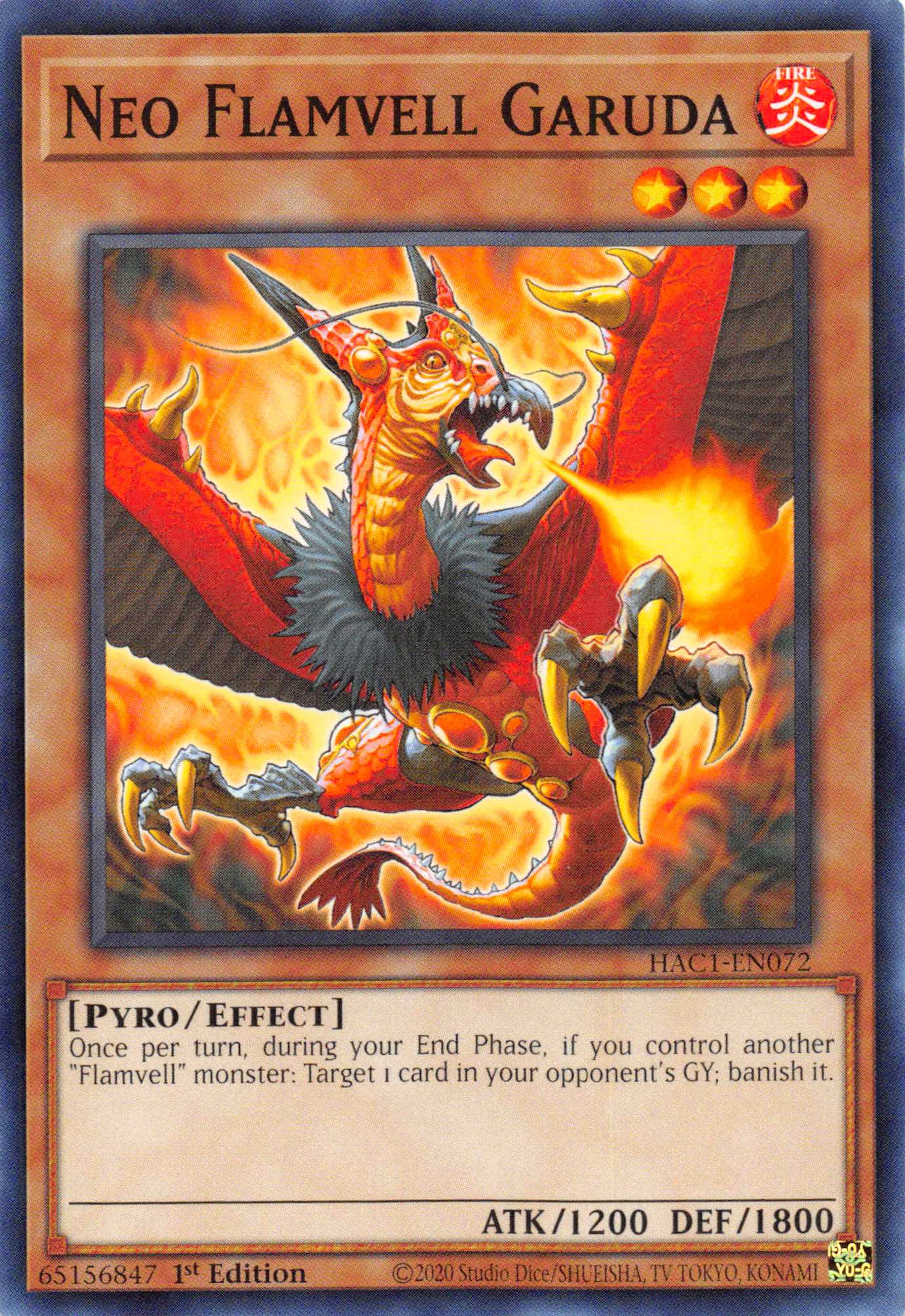 Neo Flamvell Garuda (Duel Terminal) [HAC1-EN072] Parallel Rare | Fandemonia Ltd