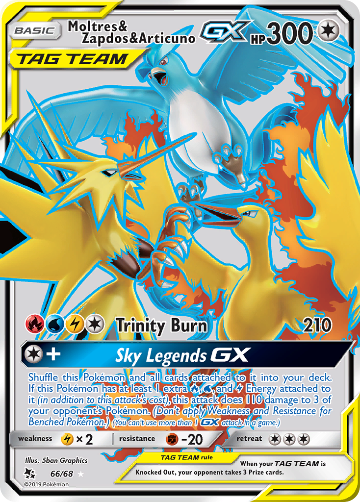 Moltres & Zapdos & Articuno GX (66/68) [Sun & Moon: Hidden Fates] | Fandemonia Ltd