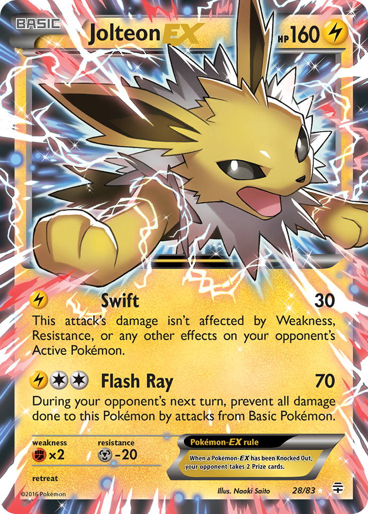 Jolteon EX (28/83) [XY: Generations] | Fandemonia Ltd