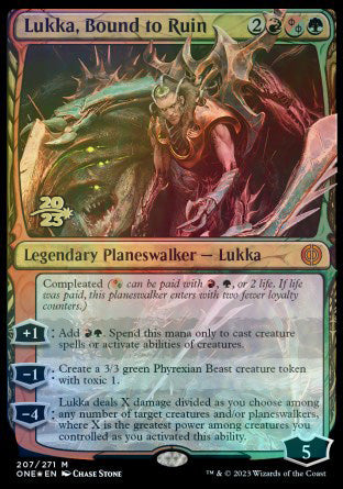 Lukka, Bound to Ruin [Phyrexia: All Will Be One Prerelease Promos] | Fandemonia Ltd