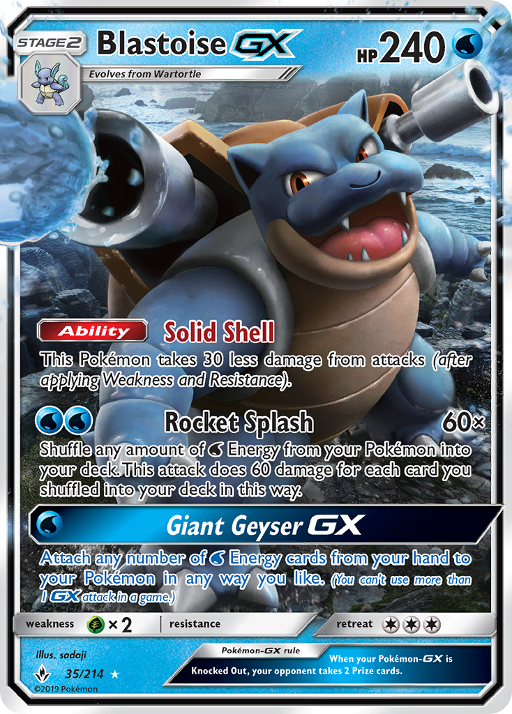 Blastoise GX (35/214) [Sun & Moon: Unbroken Bonds] | Fandemonia Ltd