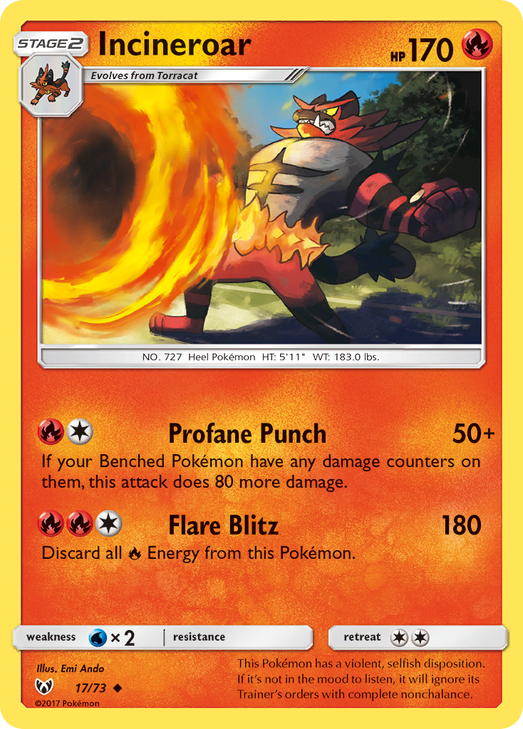 Incineroar (17/73) [Sun & Moon: Shining Legends] | Fandemonia Ltd