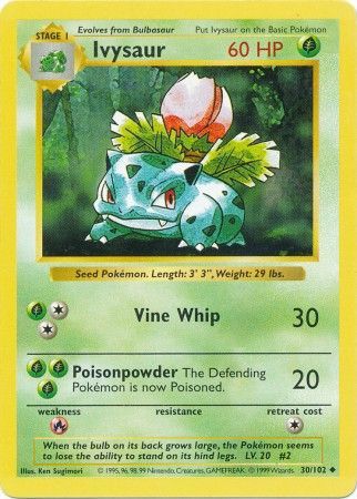 Ivysaur (30/102) [Base Set Shadowless Unlimited] | Fandemonia Ltd