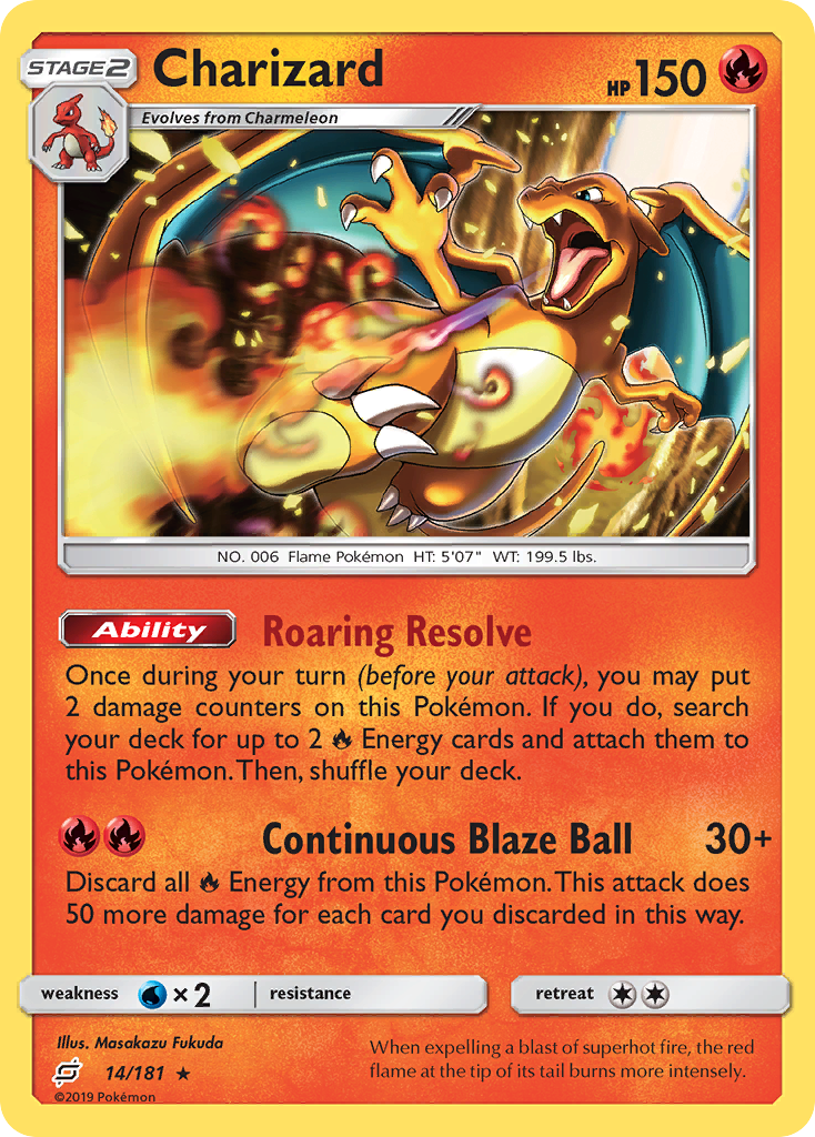 Charizard (14/181) (Cosmos Holo) [Sun & Moon: Team Up] | Fandemonia Ltd