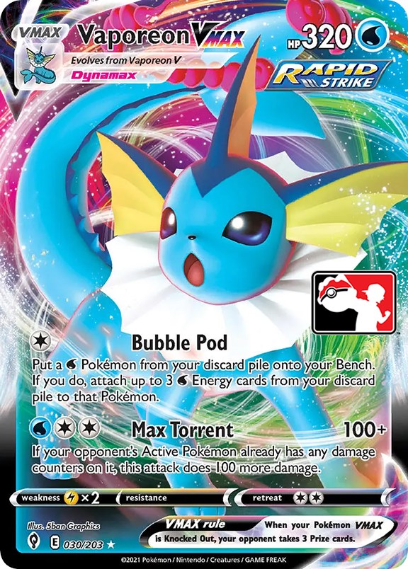 Vaporeon VMAX (030/203) [Prize Pack Series One] | Fandemonia Ltd