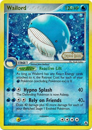 Wailord (14/92) (Stamped) [EX: Legend Maker] | Fandemonia Ltd