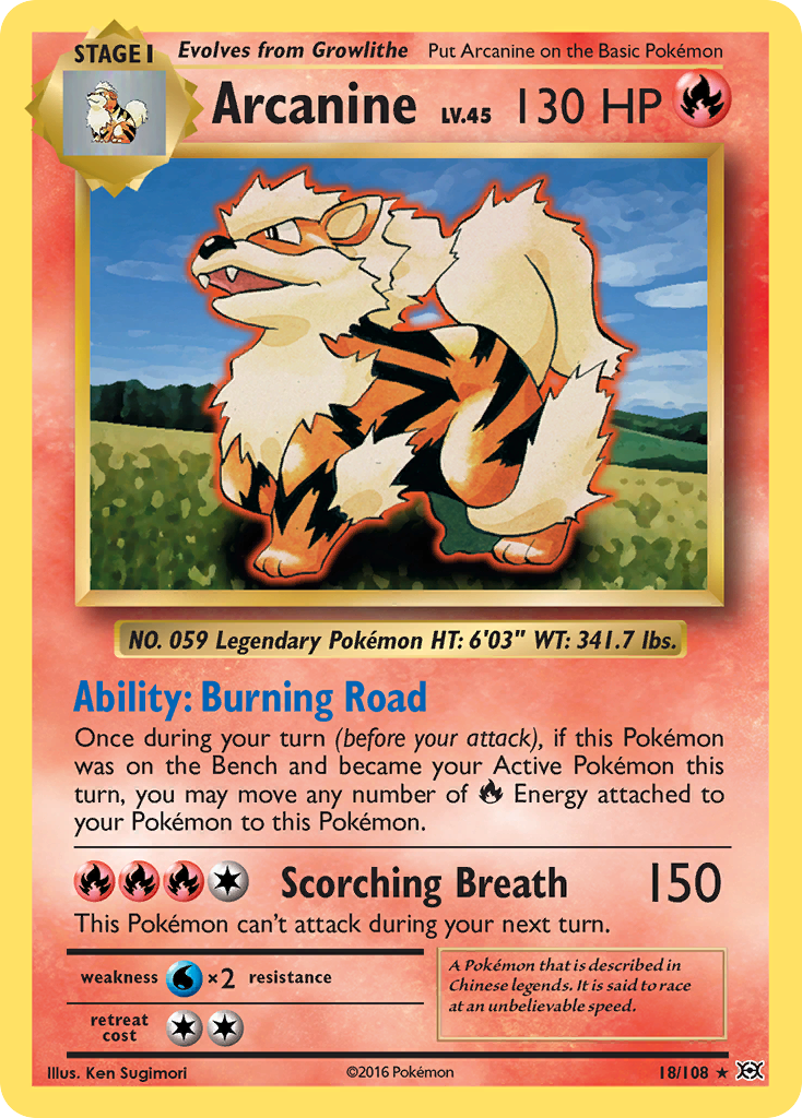 Arcanine (18/108) [XY: Evolutions] | Fandemonia Ltd