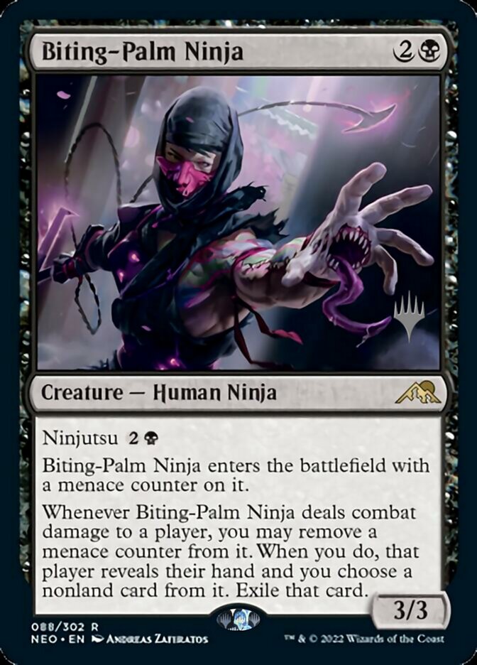 Biting-Palm Ninja (Promo Pack) [Kamigawa: Neon Dynasty Promos] | Fandemonia Ltd