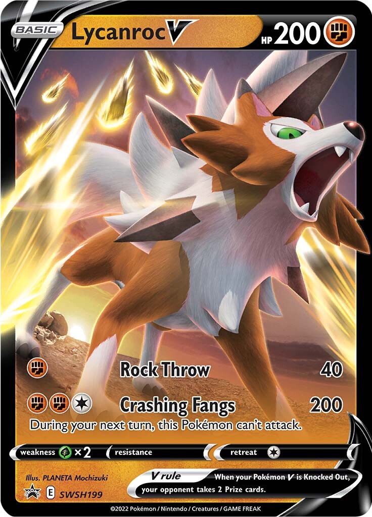 Lycanroc V (SWSH199) [Sword & Shield: Black Star Promos] | Fandemonia Ltd