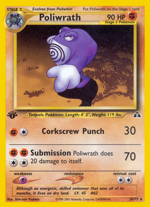 Poliwrath (28/75) [Neo Discovery 1st Edition] | Fandemonia Ltd