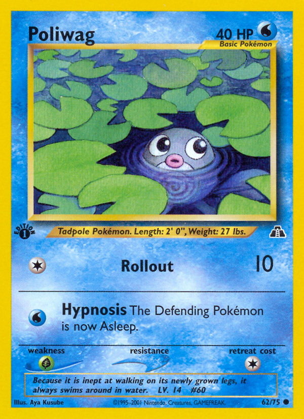 Poliwag (62/75) [Neo Discovery 1st Edition] | Fandemonia Ltd