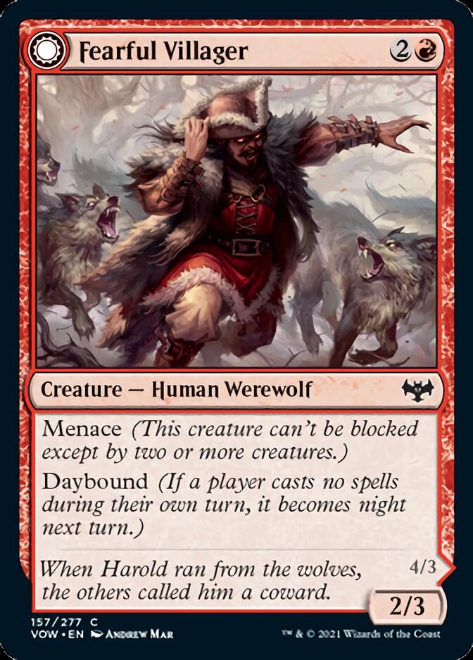 Fearful Villager // Fearsome Werewolf [Innistrad: Crimson Vow] | Fandemonia Ltd