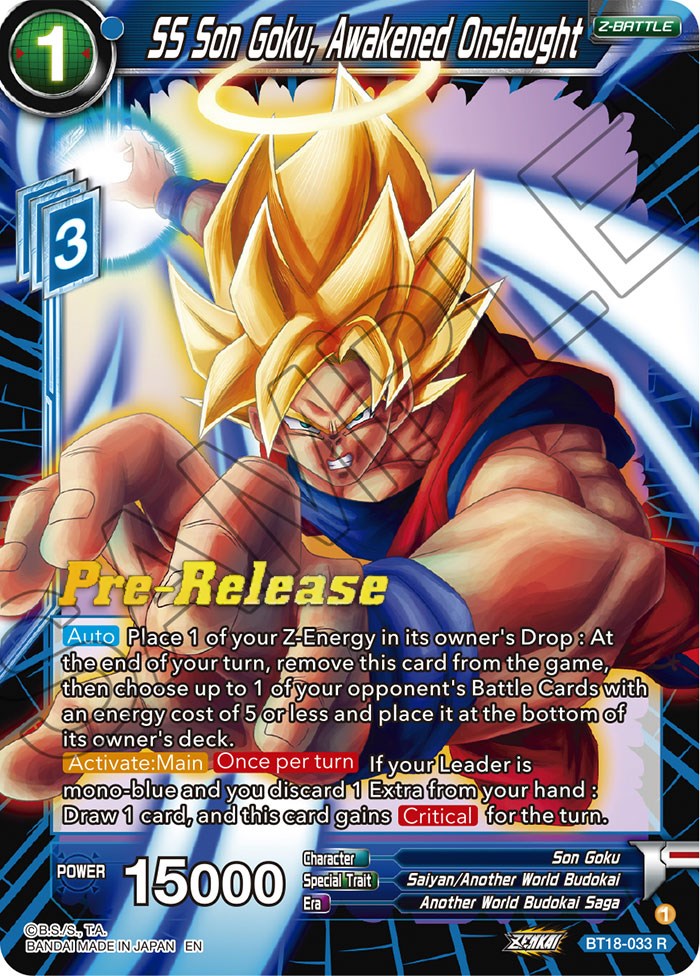 SS Son Goku, Awakened Onslaught (BT18-033) [Dawn of the Z-Legends Prerelease Promos] | Fandemonia Ltd