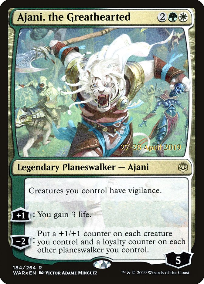 Ajani, the Greathearted  [War of the Spark Prerelease Promos] | Fandemonia Ltd