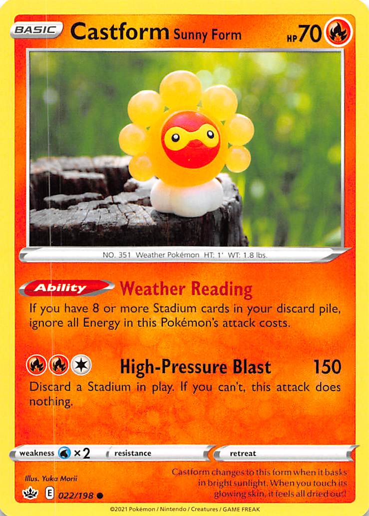 Castform Sunny Form (022/198) [Sword & Shield: Chilling Reign] | Fandemonia Ltd