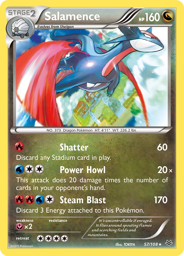 Salamence (57/108) (Theme Deck Exclusive) [XY: Roaring Skies] | Fandemonia Ltd