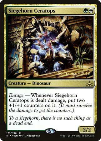 Siegehorn Ceratops [Rivals of Ixalan Promos] | Fandemonia Ltd