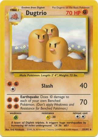 Dugtrio (19/102) [Base Set Unlimited] | Fandemonia Ltd