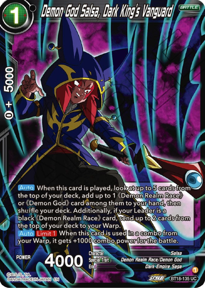 Demon God Salsa, Dark King's Vanguard (BT18-135) [Dawn of the Z-Legends] | Fandemonia Ltd