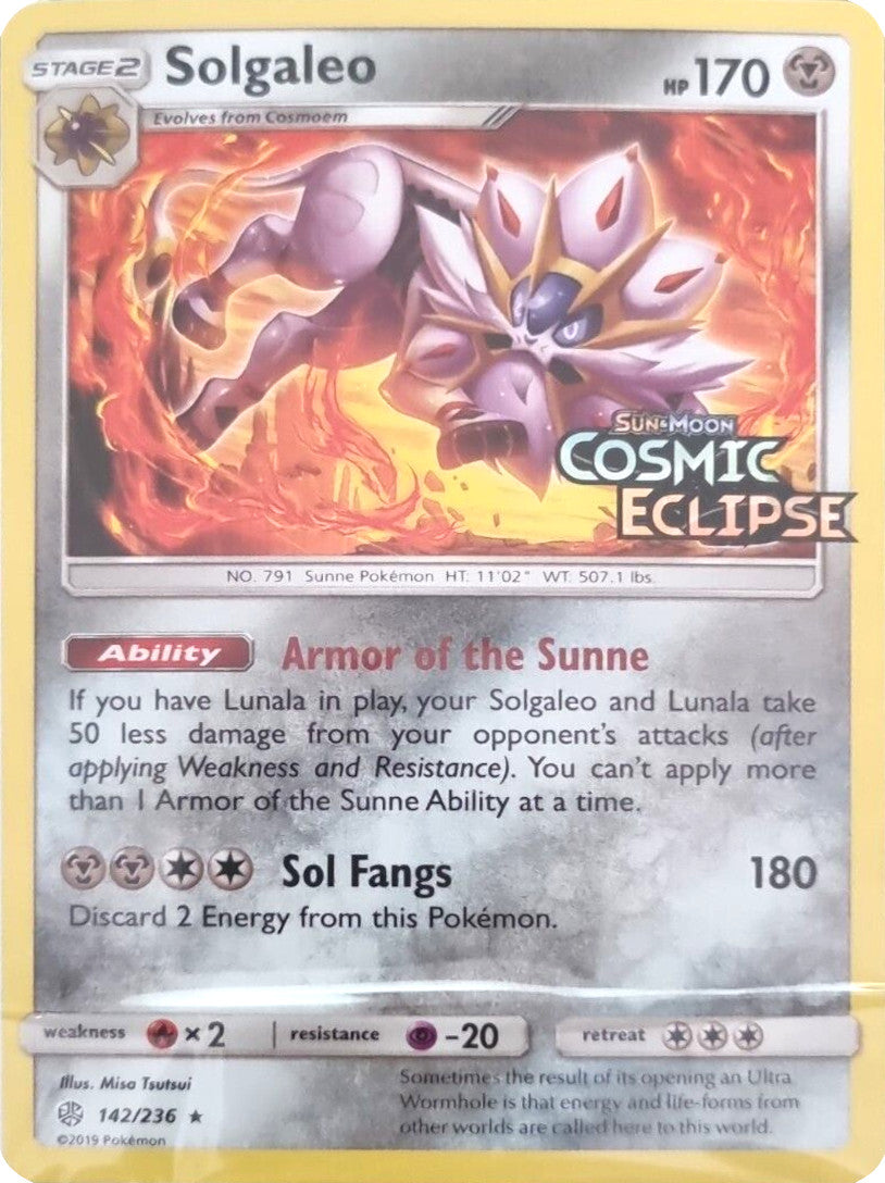 Solgaleo (142/236) (Cosmic Eclipse Stamped) [Sun & Moon: Cosmic Eclipse] | Fandemonia Ltd