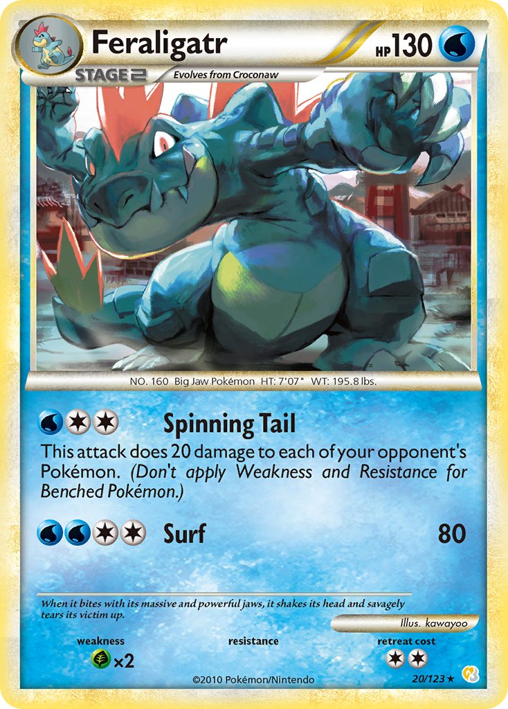 Feraligatr (20/123) (Theme Deck Exclusive) [HeartGold & SoulSilver: Base Set] | Fandemonia Ltd