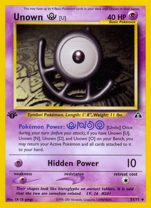 Unown [U] (51/75) [Neo Discovery 1st Edition] | Fandemonia Ltd