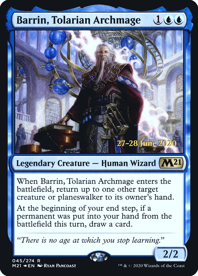 Barrin, Tolarian Archmage  [Core Set 2021 Prerelease Promos] | Fandemonia Ltd