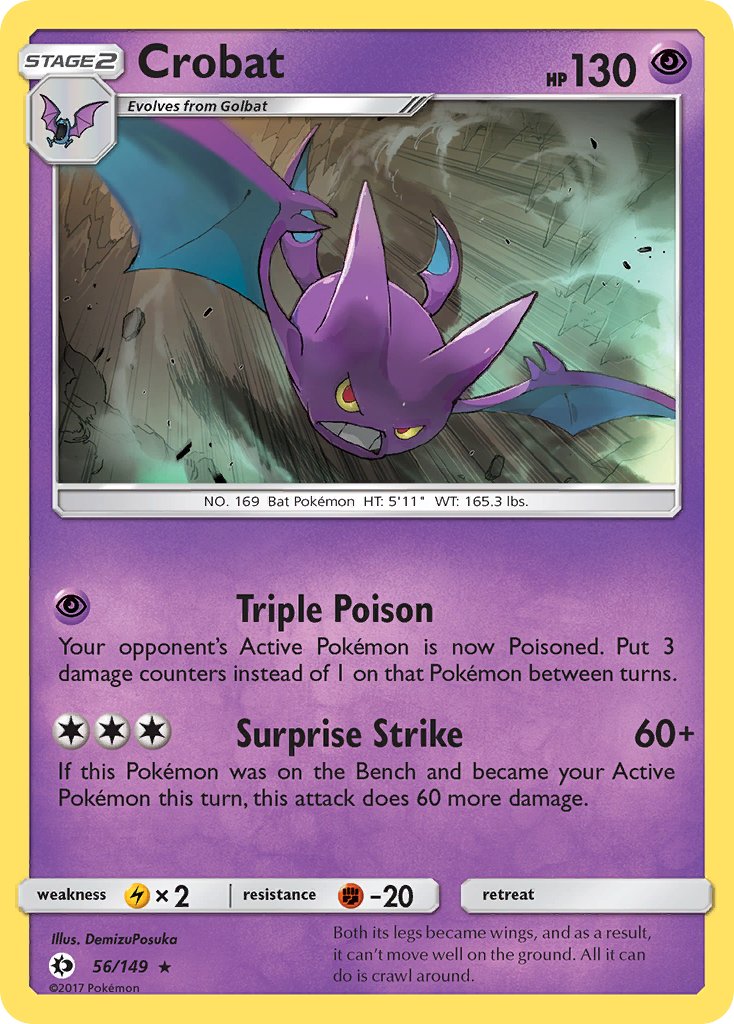 Crobat (56/149) (Prerelease Kit Exclusive) (Theme Deck Exclusive) [Sun & Moon: Base Set] | Fandemonia Ltd