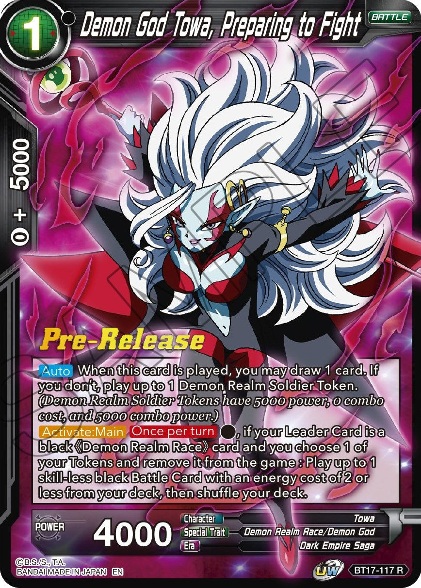 Demon God Towa, Preparing to Fight (BT17-117) [Ultimate Squad Prerelease Promos] | Fandemonia Ltd