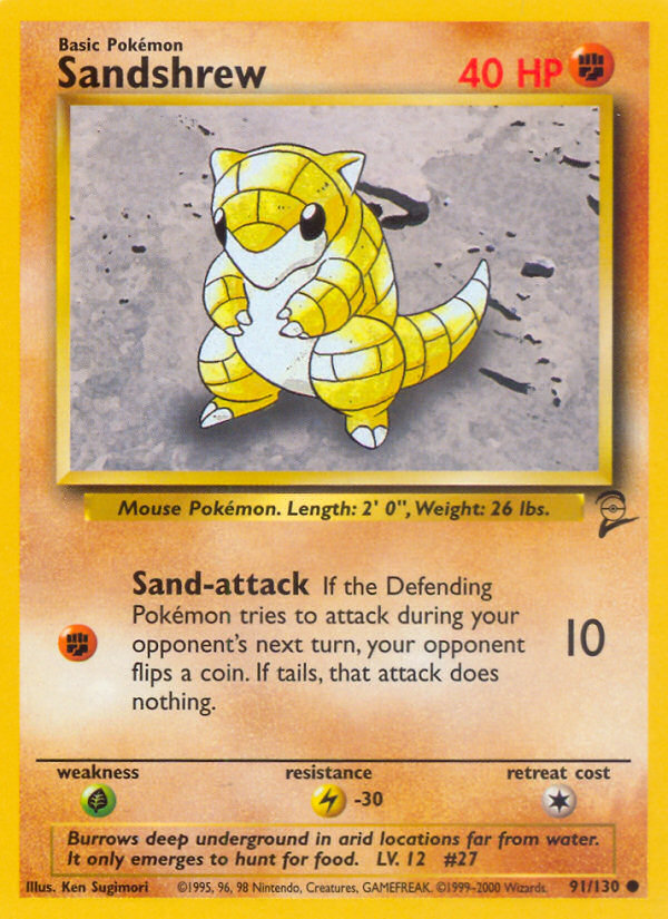 Sandshrew (91/130) [Base Set 2] | Fandemonia Ltd