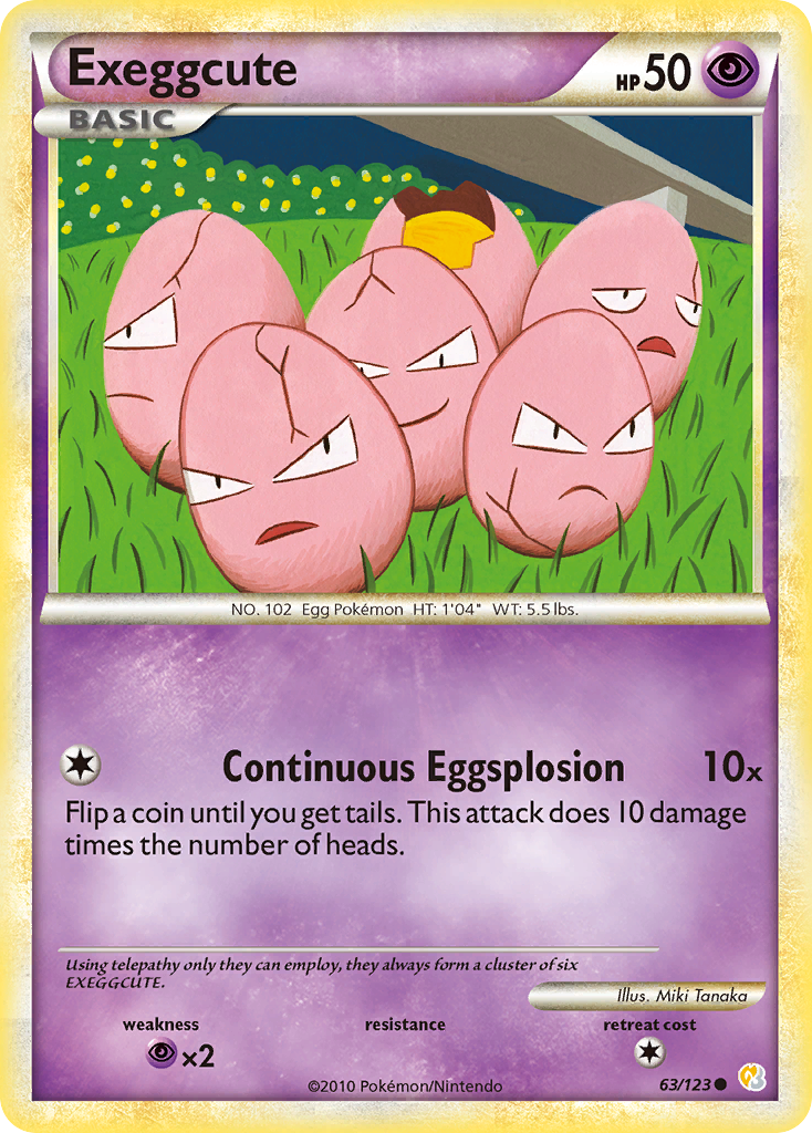 Exeggcute (63/123) [HeartGold & SoulSilver: Base Set] | Fandemonia Ltd