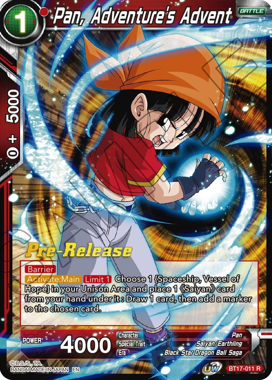 Pan, Adventure's Advent (BT17-011) [Ultimate Squad Prerelease Promos] | Fandemonia Ltd