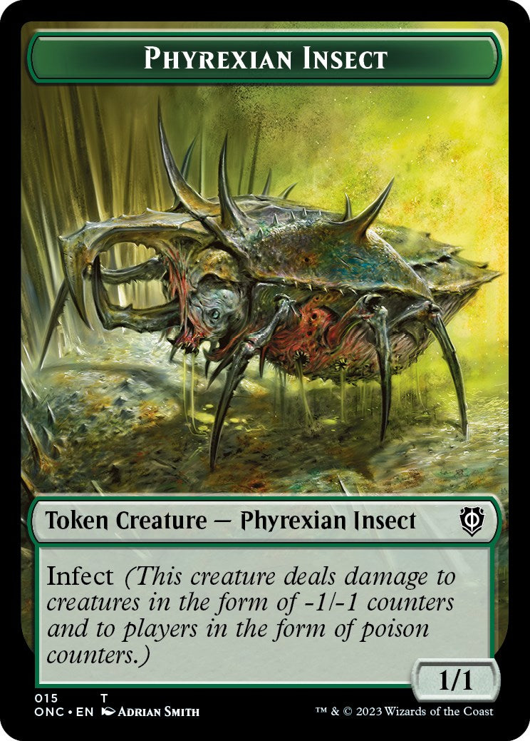 Phyrexian Wurm // Phyrexian Insect Double-Sided Token [Phyrexia: All Will Be One Commander Tokens] | Fandemonia Ltd